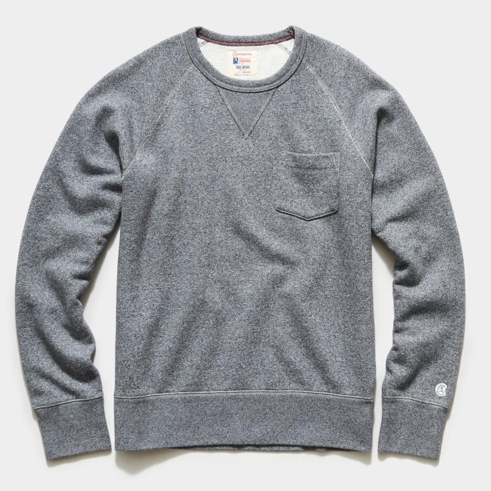 Todd Snyder + Champion Midweight Pocket Sweatshirt - Salt & Pepper